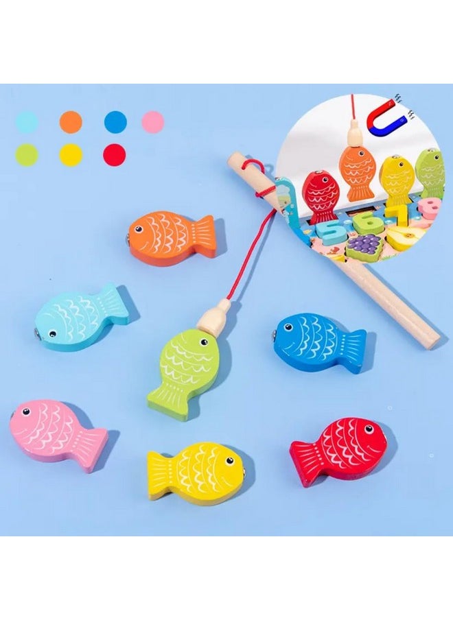 SNAPTRON SNAPTRON Montessari Magnetic Toy Fishing & Matching Game Set for Kids 6-in-1 Educational Board with Numbers, Fruit, Animals & Vehicles Hand-Eye Coordination Improvement Indoor Board Games for Toddlers  - Image 5