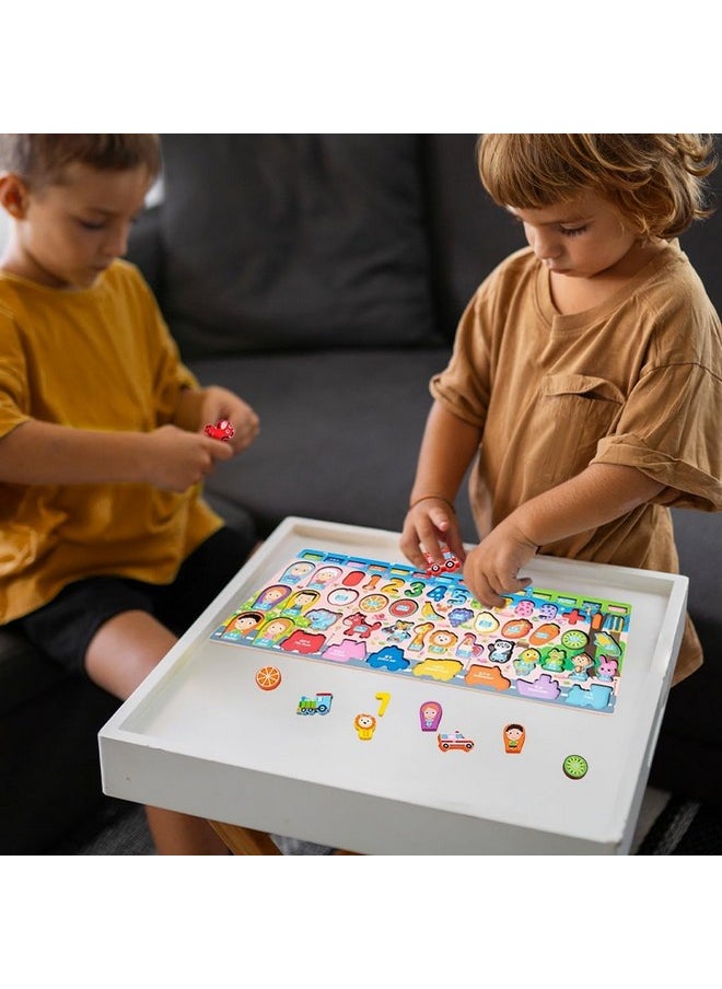 SNAPTRON SNAPTRON Montessari Magnetic Toy Fishing & Matching Game Set for Kids 6-in-1 Educational Board with Numbers, Fruit, Animals & Vehicles Hand-Eye Coordination Improvement Indoor Board Games for Toddlers  - Image 3