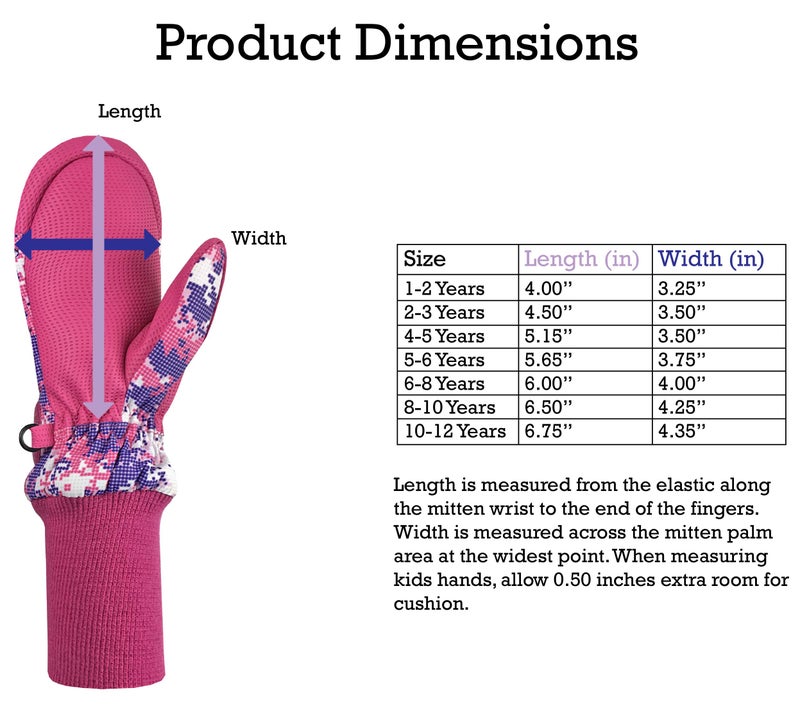 N'Ice Caps Kids Waterproof Snow Mittens Cold Weather Thinsulate Insulated (Fuchsia Dots, 4-5 Years) - Image 5