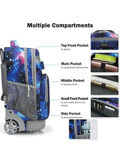 Generic Rolling Backpacks Kids' Luggage Wheeled Bags Kids Trolley School Bags  Printed Durable Bookbag  - Image 4
