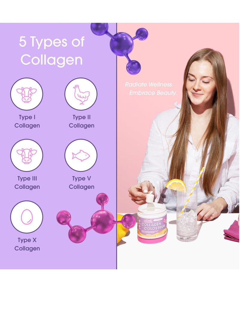 Obvi Collagen Peptide Colostrum Powder Lemon Sorbet 107.5g 30 serving - Image 5