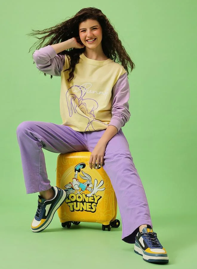Clovia Lola Bunny Light Yellow Cotton Sweatshirt