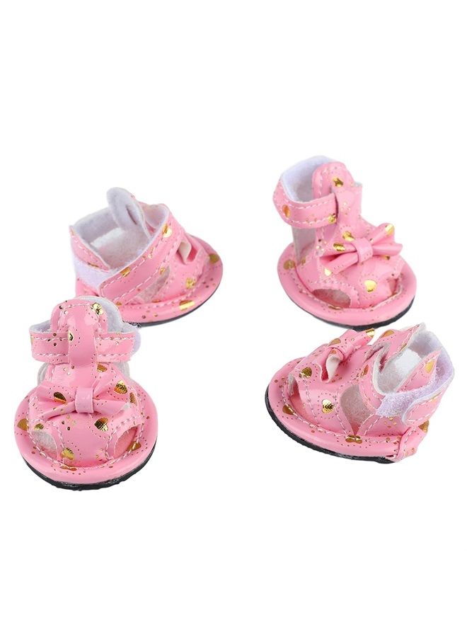 Zerodis Summer Mesh Breathable Dog Dog Sandals Breathable Prevent Dog Shoes Slip Changeable Bow Design Waterproof Summer Pet Dog Shoes with Hook and Loop Strap Dog Sandals (3#) - Image 1