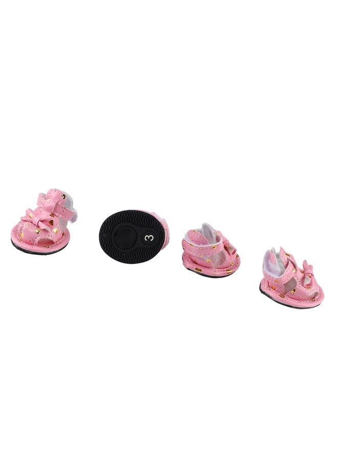 Zerodis Summer Mesh Breathable Dog Dog Sandals Breathable Prevent Dog Shoes Slip Changeable Bow Design Waterproof Summer Pet Dog Shoes with Hook and Loop Strap Dog Sandals (3#) - Image 5