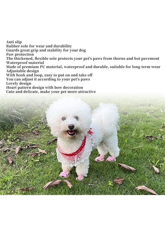 Zerodis Summer Mesh Breathable Dog Dog Sandals Breathable Prevent Dog Shoes Slip Changeable Bow Design Waterproof Summer Pet Dog Shoes with Hook and Loop Strap Dog Sandals (3#) - Image 4