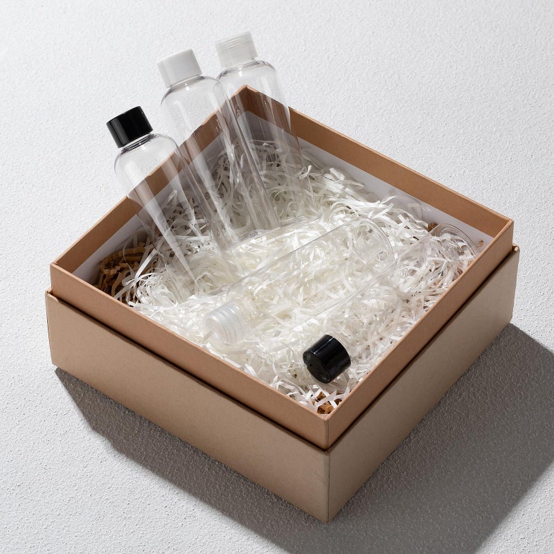 Tekson زجاجات سفر بلاستيكية تيكسون 3.4 أونصة، حاويات بحجم السفر للشامبو، زجاجات غسول فم فارغة بغطاء لولبي أسود (100 مل، شفاف) - Image 2