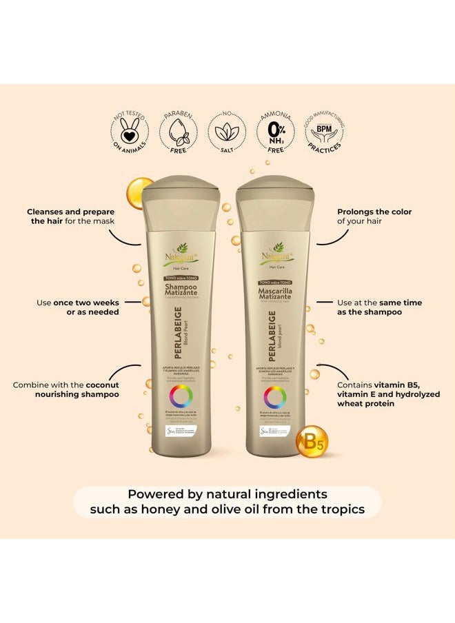 Naissant Perla Beige Hair Purple Shampoo | Eliminates Brassiness | Neutralizes Yellow & Orange Tones | Paraben, Ammonia & Sulfate Free | Pro-Vitamin B5, Olive Oil & Honey (Perla Beige) 10.1 Fl Oz  - Image 4