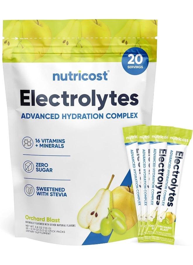 Nutricost - Electrolytes Powder Hydration Packets Orchard Blast, 20 Servings - Image 1