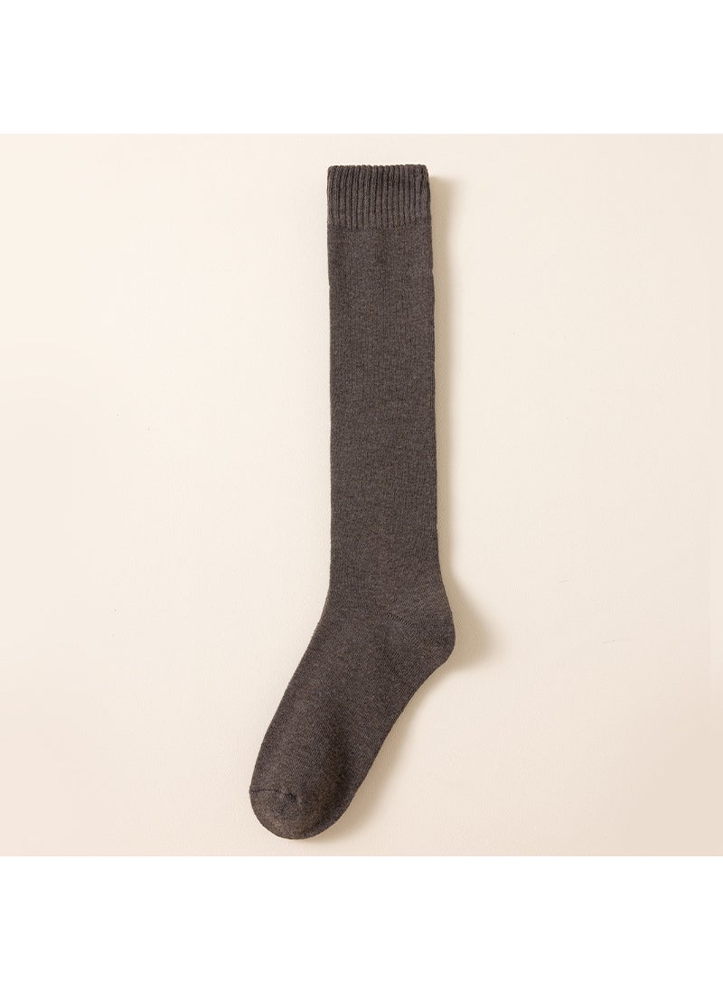 Generic ThickenedWarm Womens Mid-Calf Socks Winter Fleece Circle Comfortable High-Quality Calcetines Elegant Fashion Winter Socks Turmeric  - Image 2