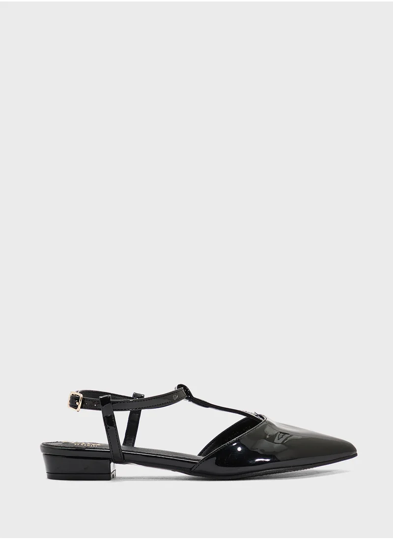 ELLA T-Bar Ballerina Pointed Flat