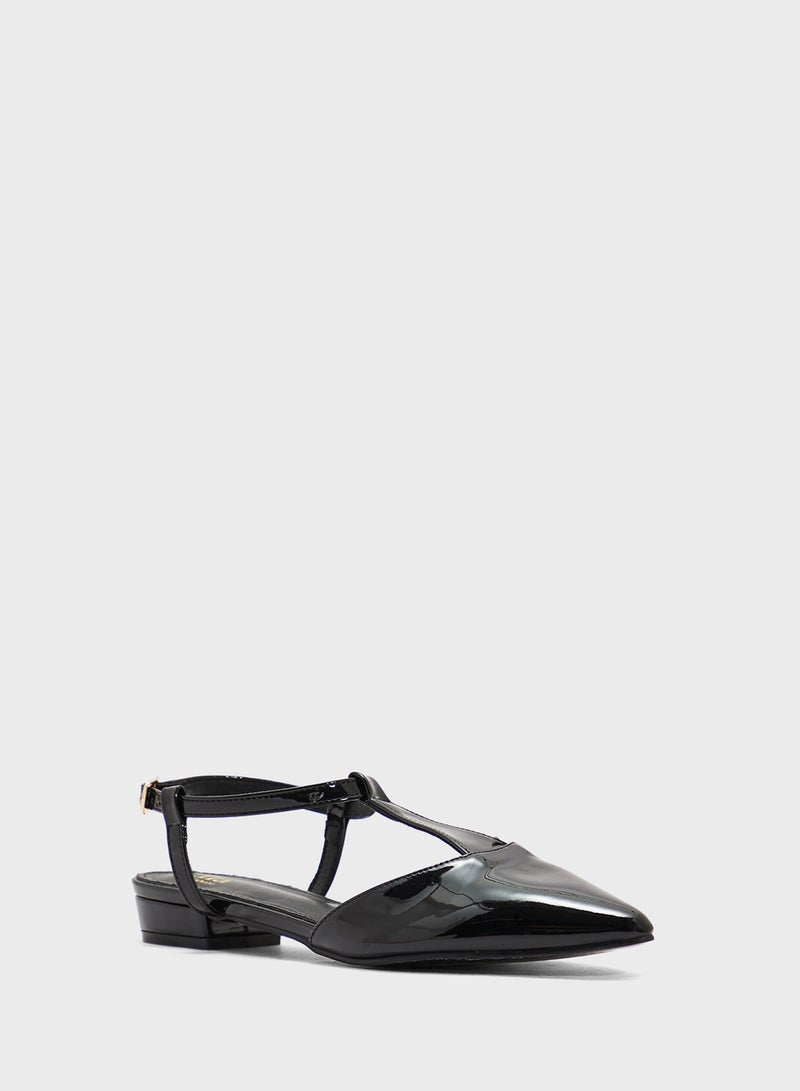 ELLA T-Bar Ballerina Pointed Flat  - Image 2