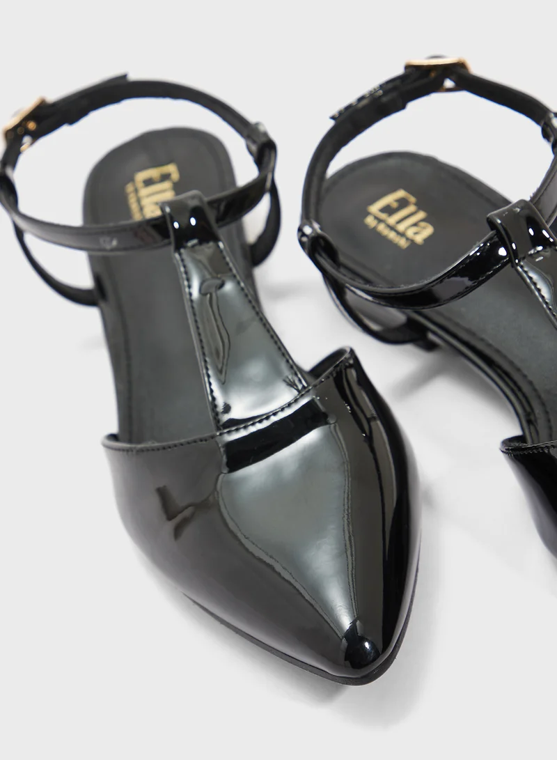 ELLA T-Bar Ballerina Pointed Flat