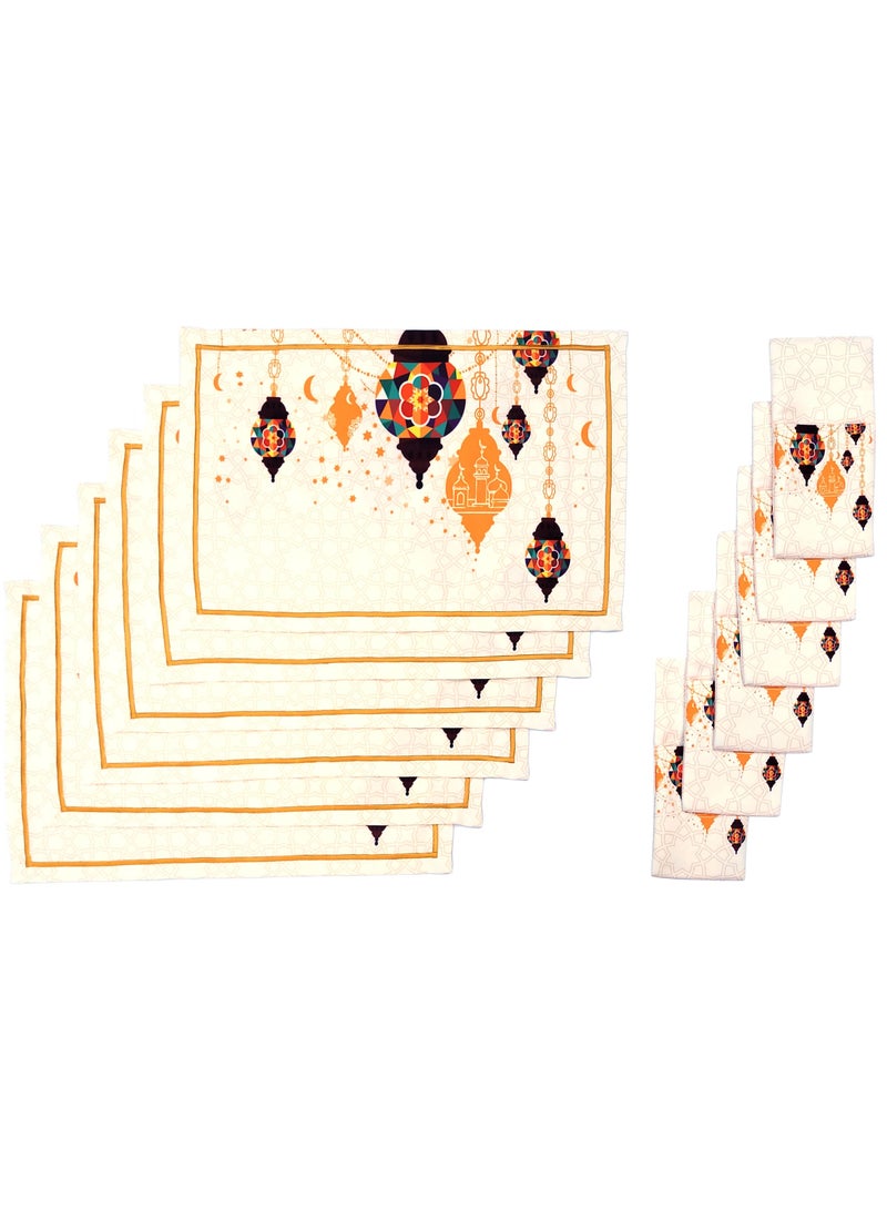 Alwan Ramadan Set of 6 Place Mats and 6 Cutlery Holders - Image 1