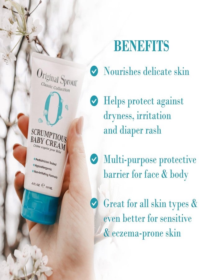 Original Sprout Scrumptious Baby Cream, Gentle Moisturizing Cream for Dry, Sensitive Skin & Diaper Rash, Non-Greasy Baby Lotion with Zinc Oxide & Calendula for Face & Body, 4 fl oz - Image 2