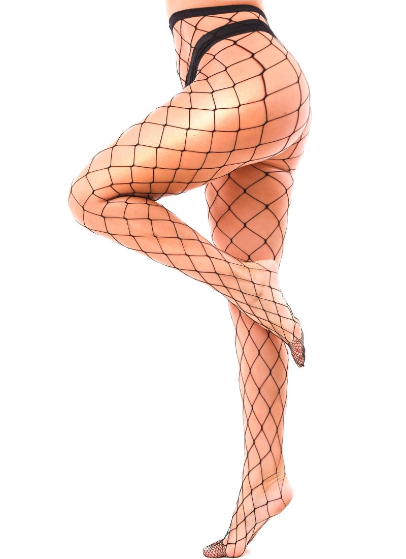 lmotpe 2 Pairs Plus Size Fishnets Black Tights Women's Stockings Pantyhose High Wais Fishnet Stockings for Women - Image 4