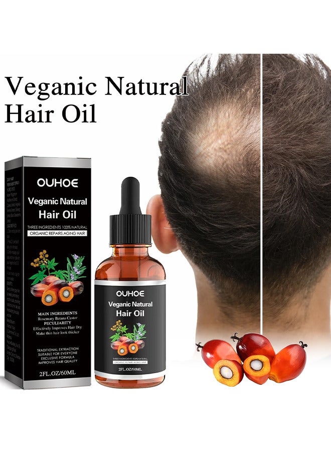 OUHOE Batana Oil For Hair Growth, Batana Oil Organic For Healthy Hair, 100% Natural Batana Oil Organic For Healthy Hair For Men And Women, Enhances Hair And Skin Radiance, Reduces Hair Loss, 60ML - Image 2