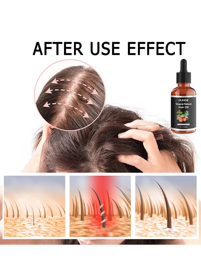 OUHOE Batana Oil For Hair Growth, Batana Oil Organic For Healthy Hair, 100% Natural Batana Oil Organic For Healthy Hair For Men And Women, Enhances Hair And Skin Radiance, Reduces Hair Loss, 60ML - Image 5