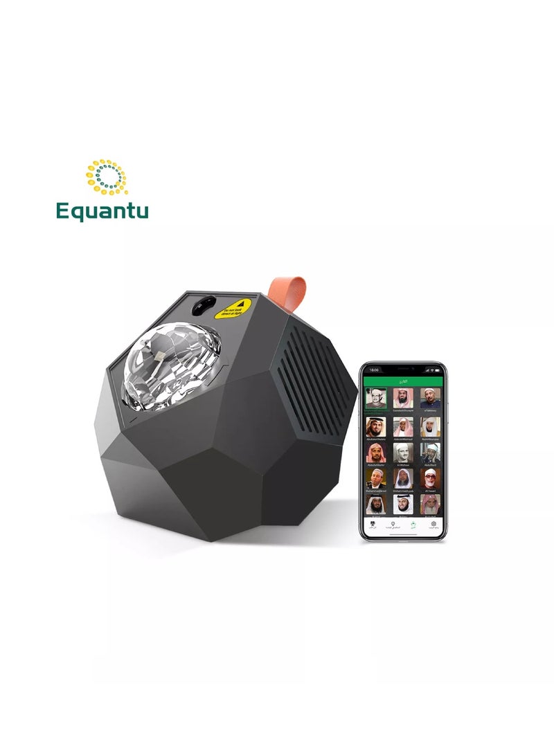 إيكوانتو مصباح LED للقرآن يعمل باللمس مكبرات صوت بخاصية البلوتوث لاسلكية مسلمة مرصعة بالنجوم ضوء الليل مكبرات صوت للقرآن الكريم جهاز عرض ستار مون App التحكم في مكبر صوت القرآن الكريم - Image 1
