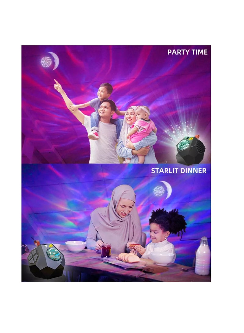 إيكوانتو مصباح LED للقرآن يعمل باللمس مكبرات صوت بخاصية البلوتوث لاسلكية مسلمة مرصعة بالنجوم ضوء الليل مكبرات صوت للقرآن الكريم جهاز عرض ستار مون App التحكم في مكبر صوت القرآن الكريم - Image 5