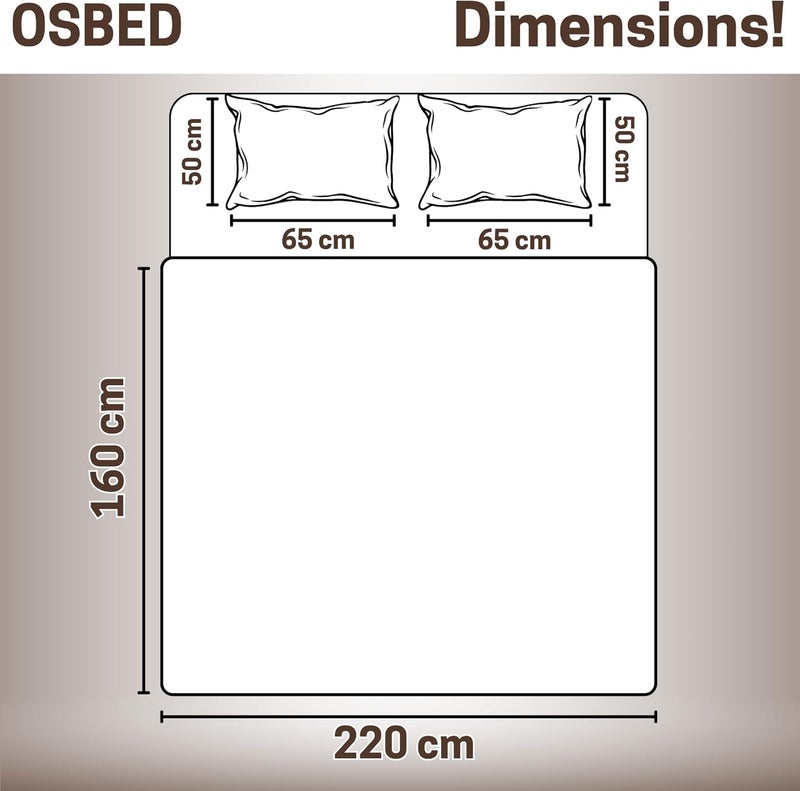 OSBED Premium Comforter Set with Cooling Bed Comforter & 2 Pillow Shams - Chocolate, 160 x 220cm - Image 2