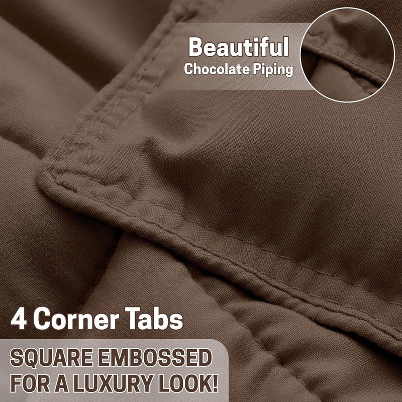 OSBED Premium Comforter Set with Cooling Bed Comforter & 2 Pillow Shams - Chocolate, 160 x 220cm - Image 5