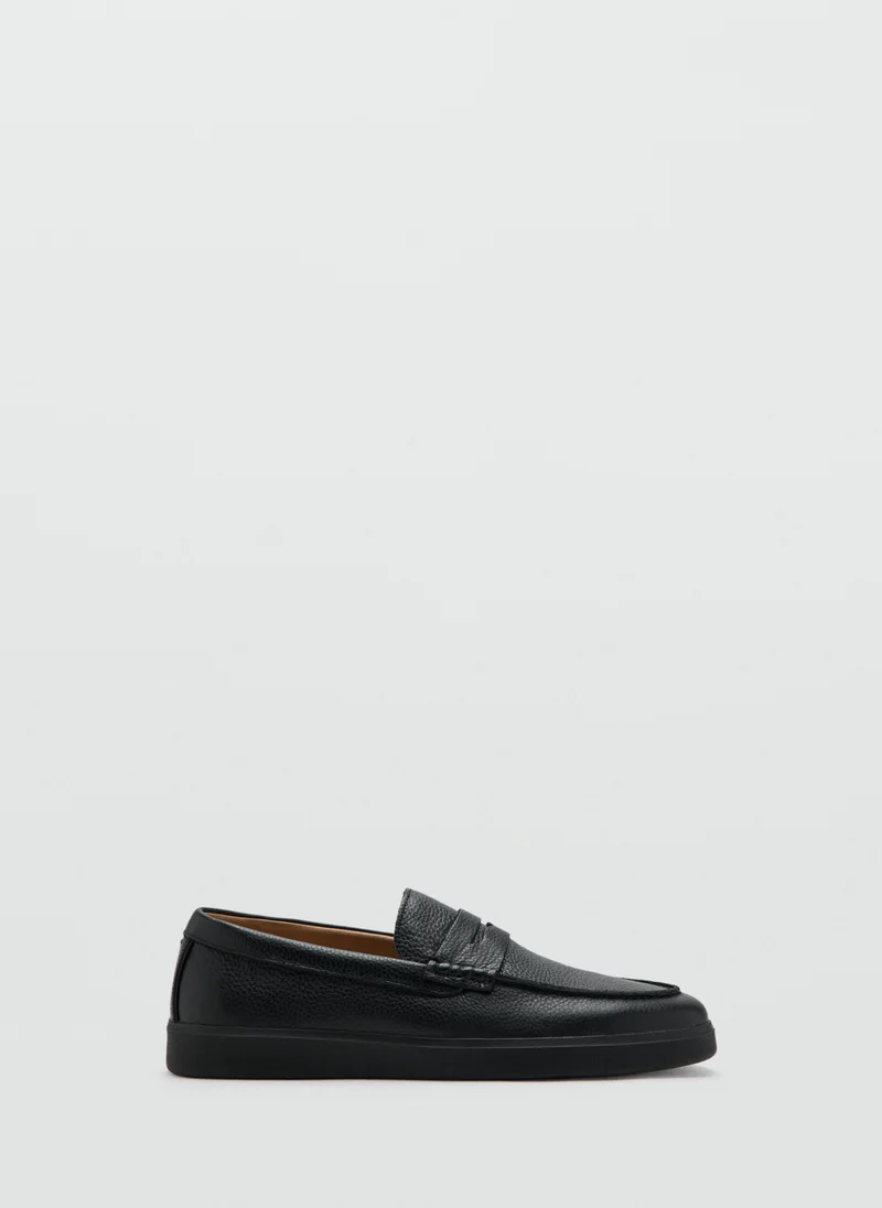 مانجو مان Leather Penny Loafers