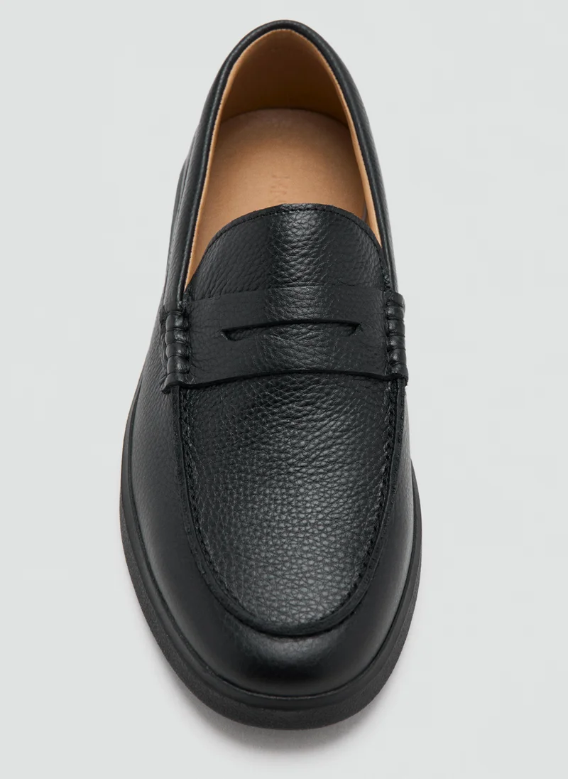 Mango Man 99-NEGRO Leather Penny Loafers for Men | Best Price UAE