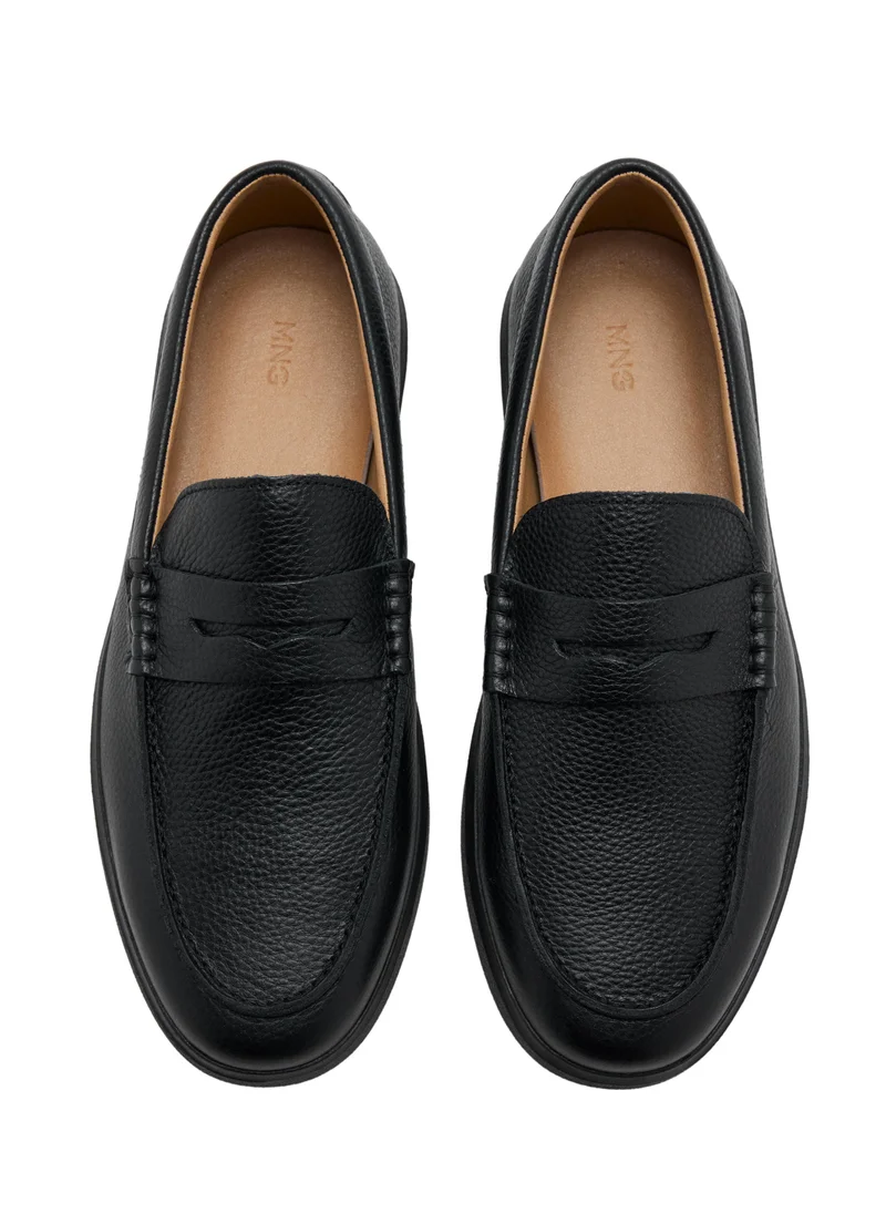 Mango Man 99-NEGRO Leather Penny Loafers for Men | Best Price UAE