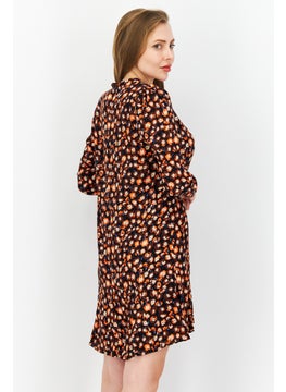 WHISTLES Women Allover Print Mini Dress, Brown  - Image 4