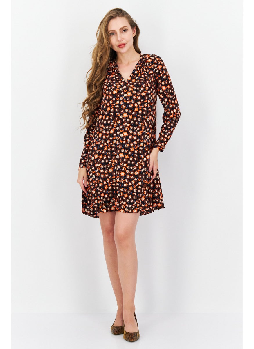 Women Allover Print Mini Dress, Brown - pzsku/Z9D9577109B0A9AF3A27CZ/45/_/1737900647/c0180598-c903-4e1e-80e8-766c32b8df72