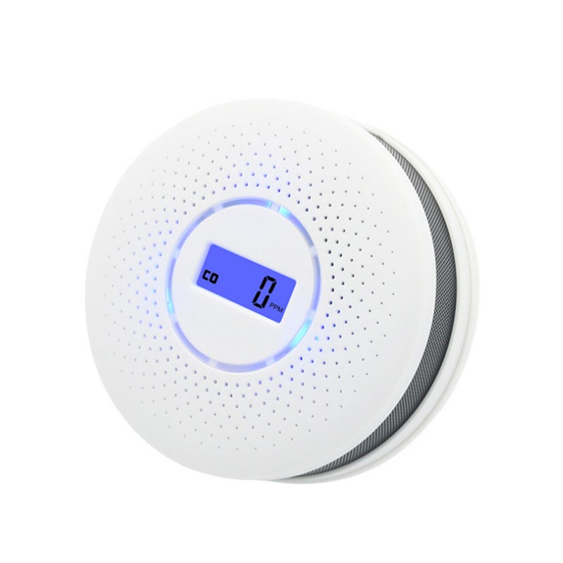 Smoke And Carbon Monoxide Alarm: White 2-In-1 Detector - High Accuracy Electrochemical & Photoelectric Sensors Low Battery Prompt Hush Mode - Long Standby Life for Home Safety - Image 1