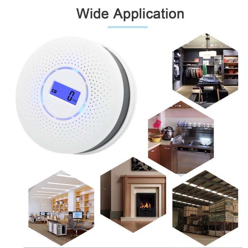 Smoke And Carbon Monoxide Alarm: White 2-In-1 Detector - High Accuracy Electrochemical & Photoelectric Sensors Low Battery Prompt Hush Mode - Long Standby Life for Home Safety - Image 5