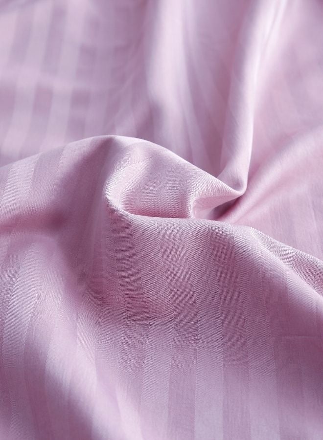 LUNA Home Premium King Size 6Piece Bedding Set Without Filling Violet Satin Stripes Design - Image 4