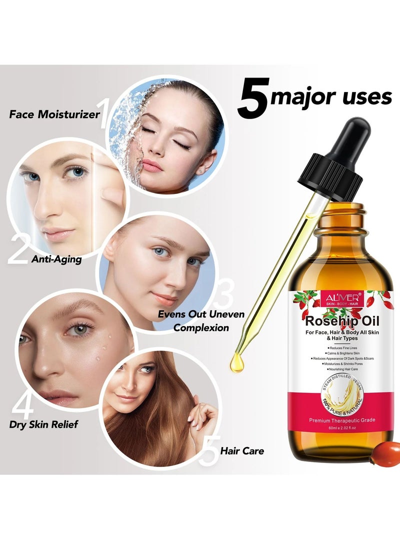 60ml Rosehip Oil for Face and Hair Rosehip Seed Oil Pure Cold Pressed Unrefined Rosehip Oil for Face Hair and Nails Rose Hips Essential Oil Skin Care Moisturizer - pzsku/Z9D958ABE1D5C139FE768Z/45/_/1689844687/561fd099-e7b5-4ce3-a981-c5d69ee243f2