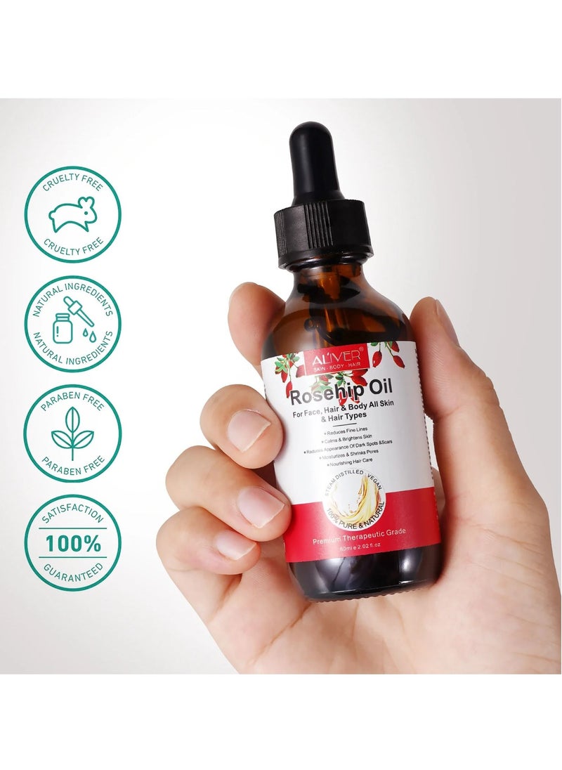 60ml Rosehip Oil for Face and Hair Rosehip Seed Oil Pure Cold Pressed Unrefined Rosehip Oil for Face Hair and Nails Rose Hips Essential Oil Skin Care Moisturizer - pzsku/Z9D958ABE1D5C139FE768Z/45/_/1689844689/7bf17a36-ee86-450f-a139-f423a751a44e