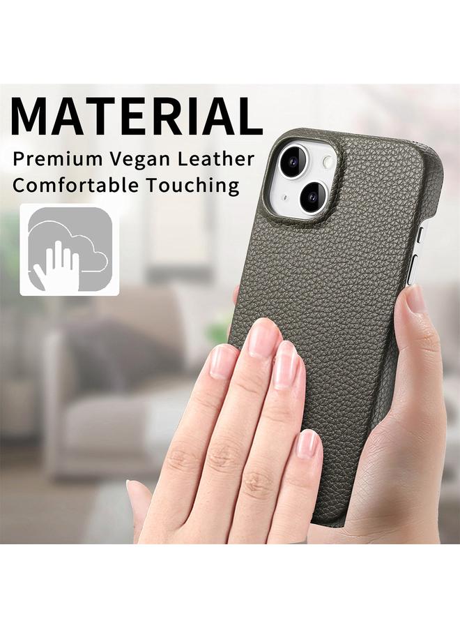 erorex Case For iPhone 15 Litchi Oil Edge Leather Back Phone Case - Image 3