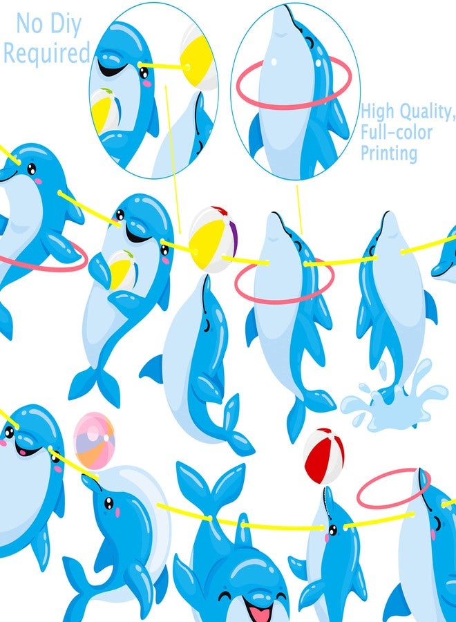 umoni Dolphin Party Decorations Supplies Dolphin Birthday Banner Decorations Dolphin Birthday Supplies Blue Dolphin Party Garland Decorations for Ocean Theme Party Baby Shower Supplies - Image 4