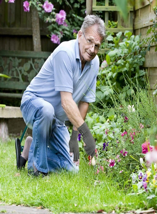 دورير قفازات دويرر الضاغطة لعلاج التهاب المفاصل، للرجال والنساء، لعلاج متلازمة النفق الرسغي، والتهاب المفاصل الروماتويدي، والتهاب الأوتار، قفازات بدون أصابع للكتابة على الكمبيوتر والعمل اليومي (رمادي، صغير) - Image 4
