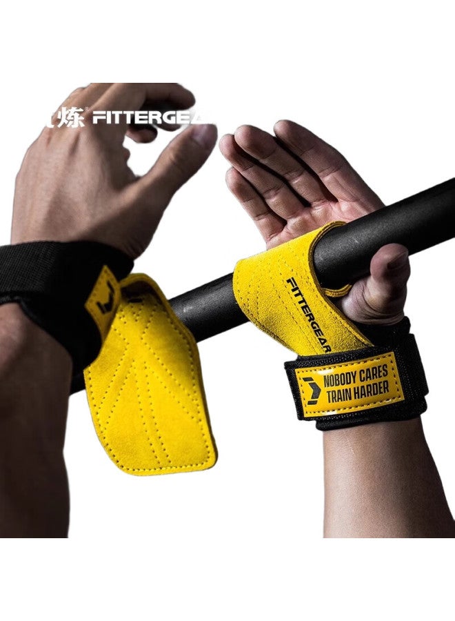 FITTERGEAR Hard Pull Assistance Band Fitness Gloves For Men, Pull-Up Anti-Slip Barbell Grip Band, Black, Size S - Image 2