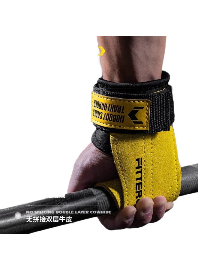 FITTERGEAR Hard Pull Assistance Band Fitness Gloves For Men, Pull-Up Anti-Slip Barbell Grip Band, Black, Size S - Image 3