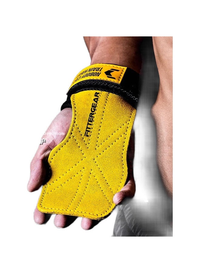 FITTERGEAR Hard Pull Assistance Band Fitness Gloves For Men, Pull-Up Anti-Slip Barbell Grip Band, Black, Size S - Image 1