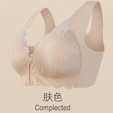 Plus Size Wireless Bra Comfortable Breathable Wine red  - Image 3
