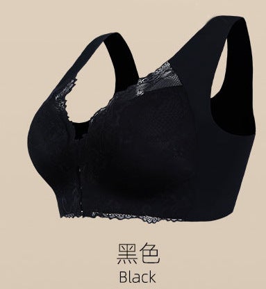 Plus Size Wireless Bra Comfortable Breathable Wine red  - Image 4