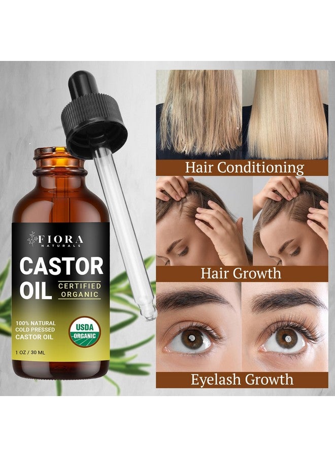 فيورا ناتشيورالز زيت الخروع العضوي المعصور على البارد، معتمد من وزارة الزراعة الأمريكية، مصل لنمو الرموش والشعر، خالٍ من الهكسان، يرطب ويحفز نمو الرموش والحواجب والشعر - Image 5