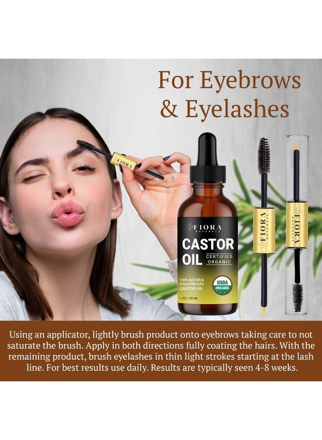 فيورا ناتشيورالز زيت الخروع العضوي المعصور على البارد، معتمد من وزارة الزراعة الأمريكية، مصل لنمو الرموش والشعر، خالٍ من الهكسان، يرطب ويحفز نمو الرموش والحواجب والشعر - Image 3