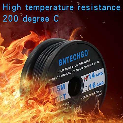 BNTECHGO 14 Gauge Silicone Wire Spool 100 ft Black Flexible 14 AWG Stranded Tinned Copper Wire - Image 5