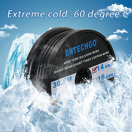 BNTECHGO 14 Gauge Silicone Wire Spool 100 ft Black Flexible 14 AWG Stranded Tinned Copper Wire - Image 4