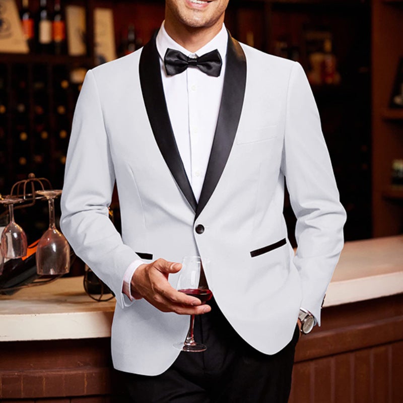 New Men'S Single Button Suit Wedding Banquet Groom'S Best Man Suit Jacket Slim-Fit Korean Style Dress - Image 3