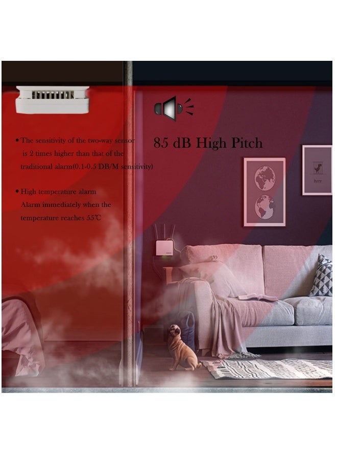 جهاز إنذار وتركيب وتحذير من أول أكسيد الكربون، 3 في 1، درجة حرارة 85 ديسيبل، يعمل بالبطارية مع شاشة LCD - Image 3