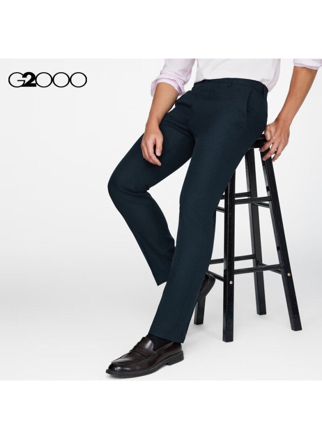 G2000 بنطلون رسمي ناعم ومريح مضاد للكهرباء الساكنة بنفس أسلوب الربيع والخريف لون أزرق نيلي مقاس 29 - Image 3